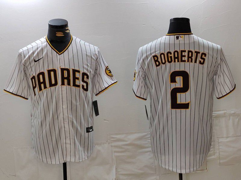 Men San Diego Padres #2 Bogaerts White Stripe Game 2024 Nike MLB Jersey style 1->san diego padres->MLB Jersey